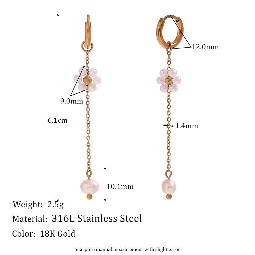 European And American Niche Temperament Earrings Stainless Steel 18K Gold Plating