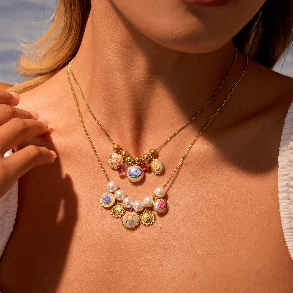 Vintage Sunflower Flower Stainless Steel Necklace