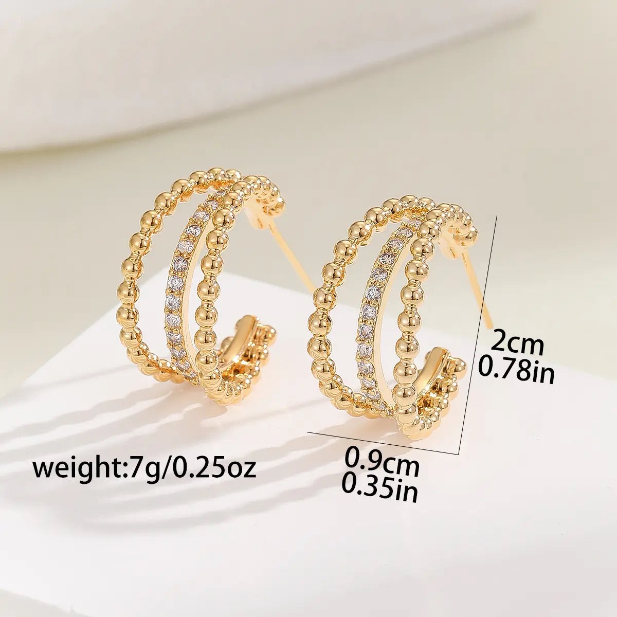 Korean Trendy semi-circle gentle retro earrings (Gold)