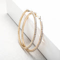 Big hoop baguette Earrings with rhinestones