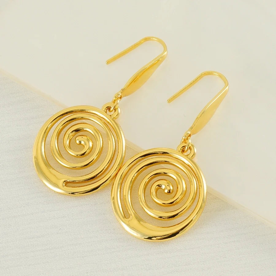 Liora Spiral Gold Stainless Steel Earrings
