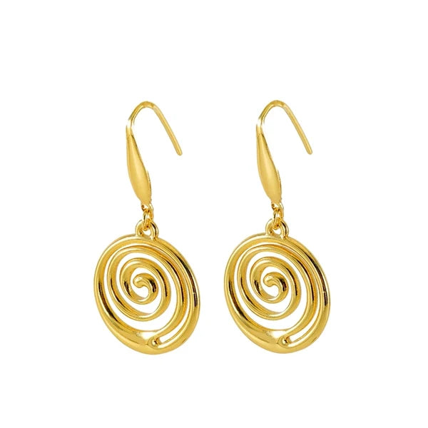 Liora Spiral Gold Stainless Steel Earrings