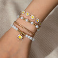 Ethereal Orbit Daisy pearl Bracelet