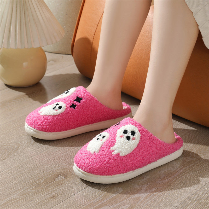 Halloween Cartoon Ghost Cotton Slippers For Women