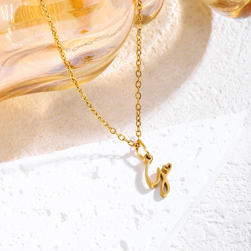 Elegant English Letter Initial Necklace for Women