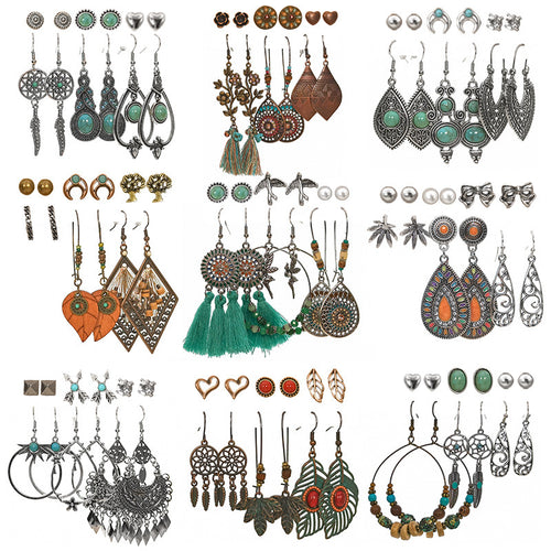 Boho Leaf Drop Earrings
