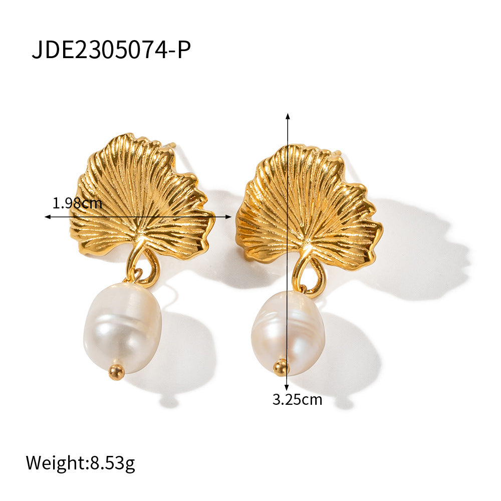 Stella Stainless Steel Water Pearl Earrings