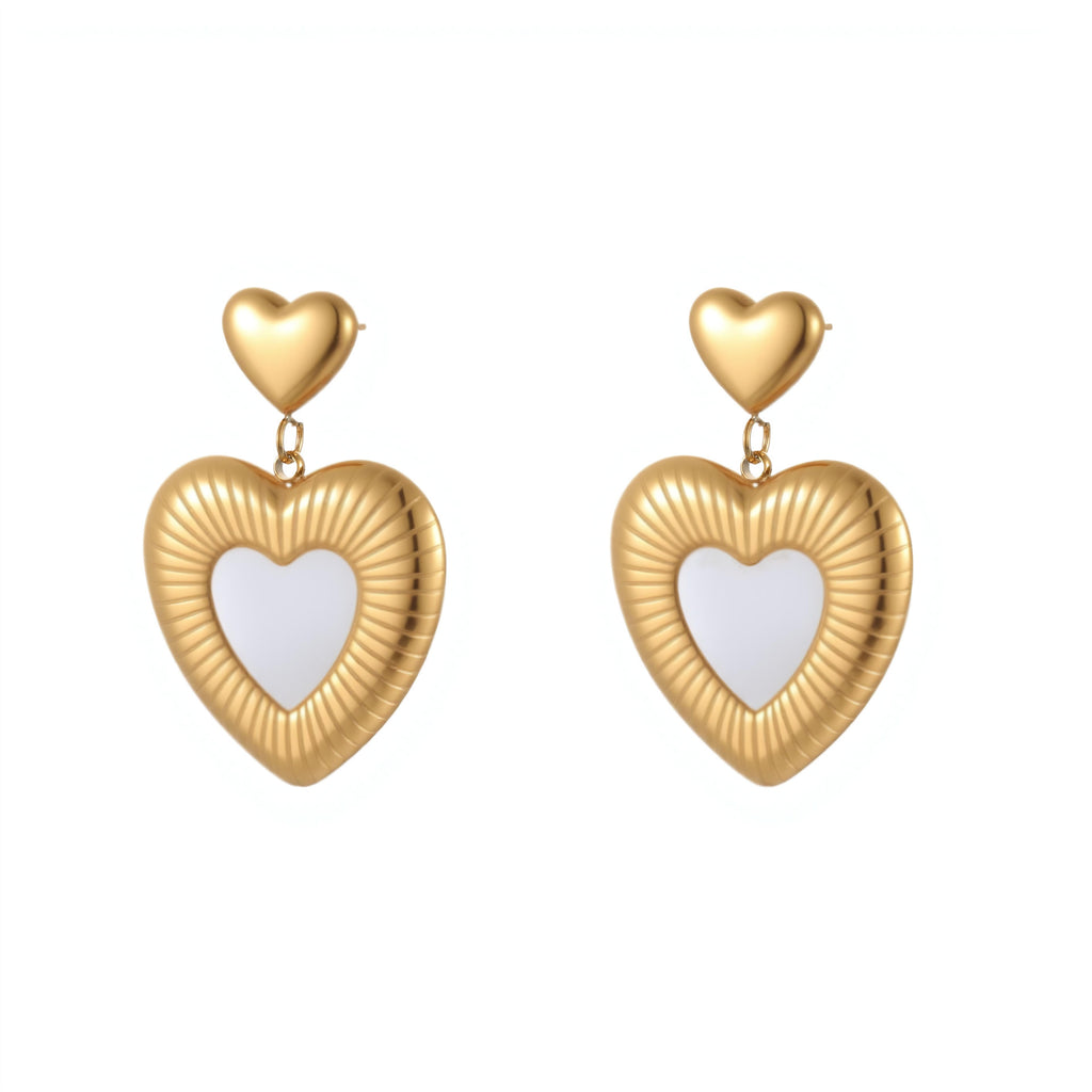Ivory Heart Earrings