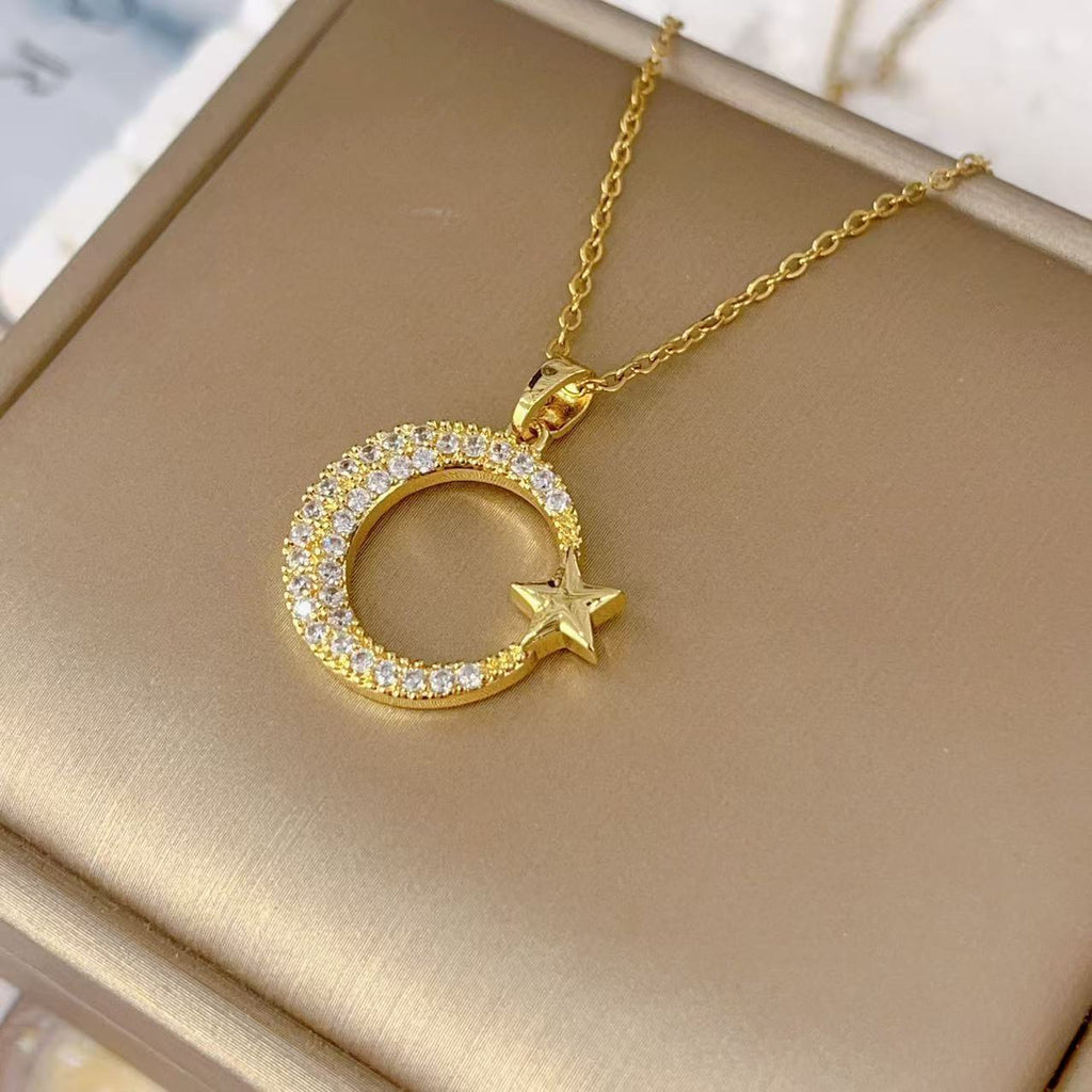 High-End Titanium Steel Zircon Necklace