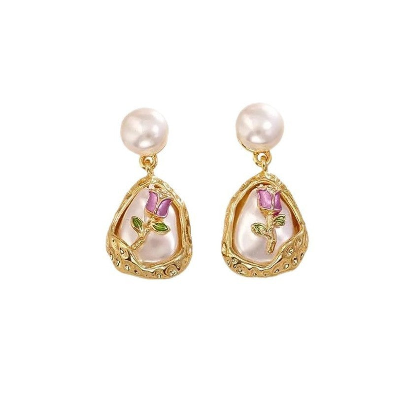 Classic Baroque Pearl Stud Earrings