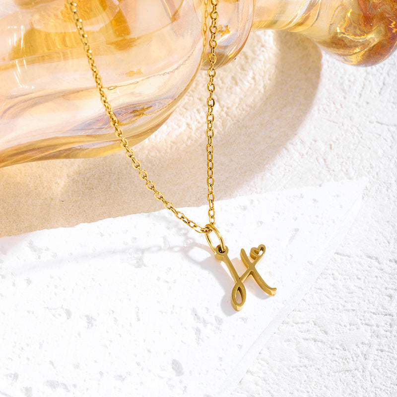 Elegant English Letter Initial Necklace for Women