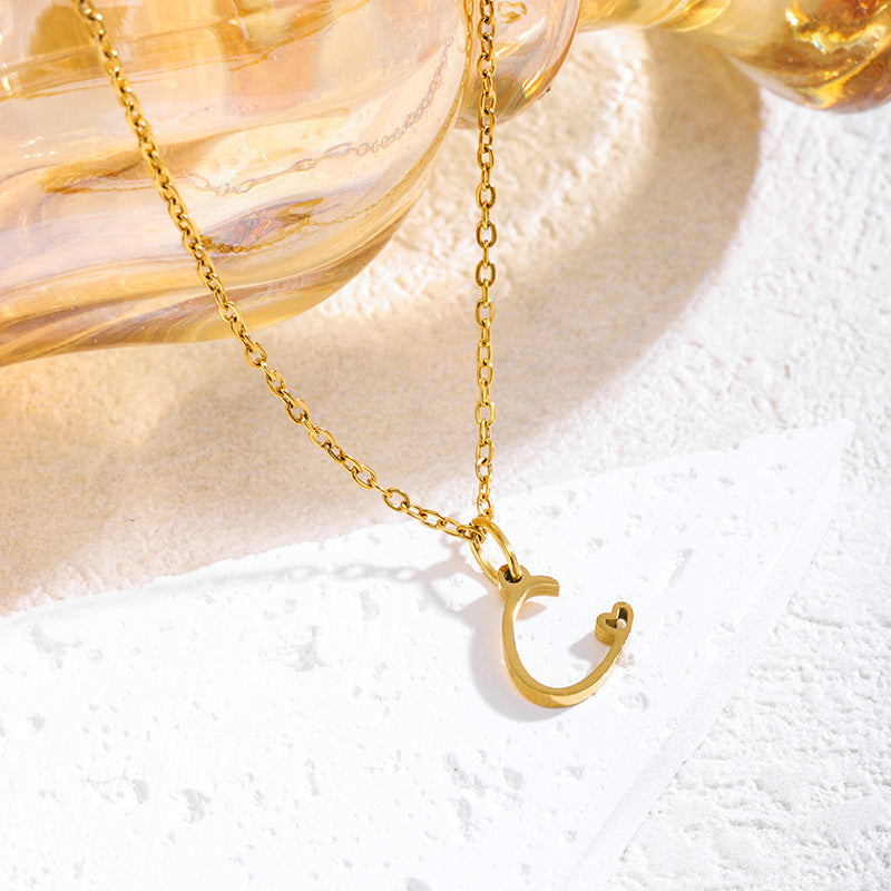 Elegant English Letter Initial Necklace for Women