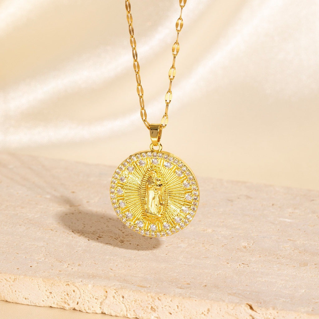 European Madonna Statue Necklaces