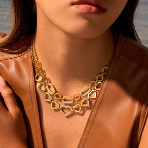 Minimal Titanium Steel Heart Clavicle Chain Necklace