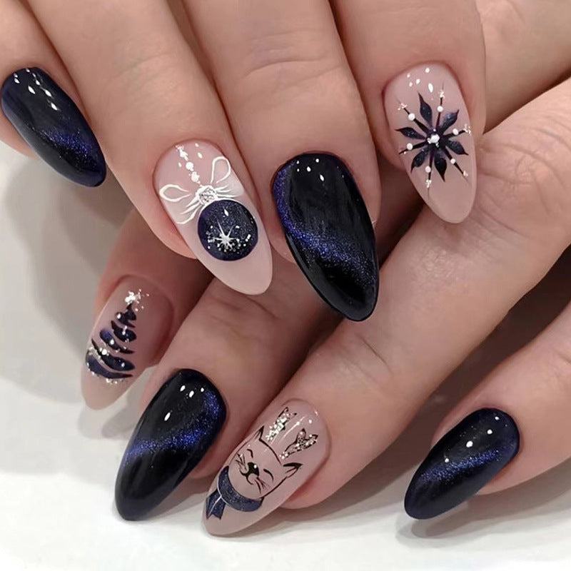 Blue Black Night Sky Nail Sticker press on nails