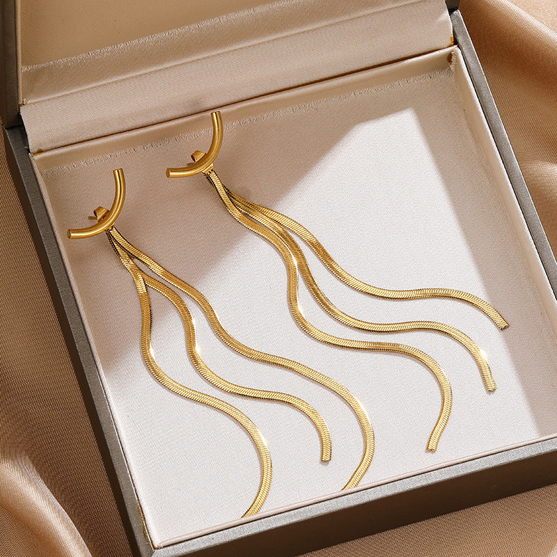 Cleo Tassel Stainless Steel Party Earrings