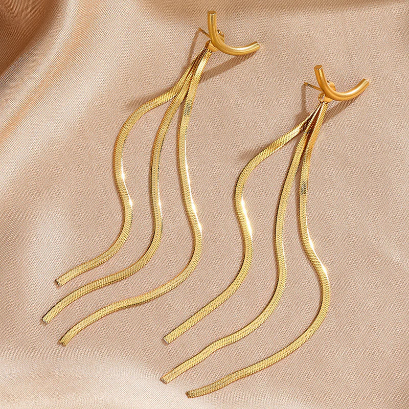 Cleo Tassel Stainless Steel Party Earrings