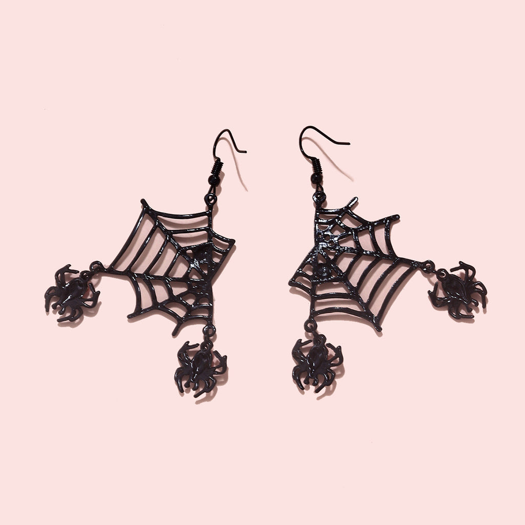 Gothic Spider Web Earrings