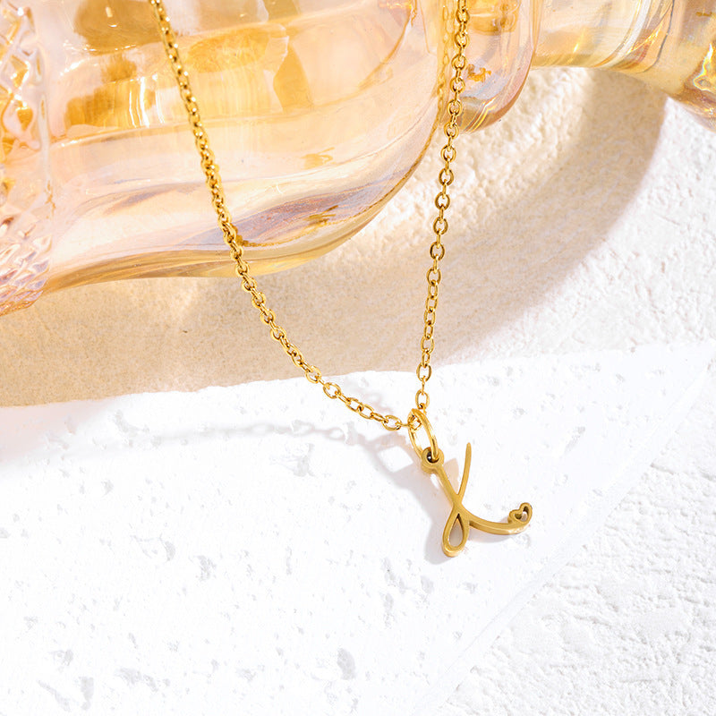 Elegant English Letter Initial Necklace for Women