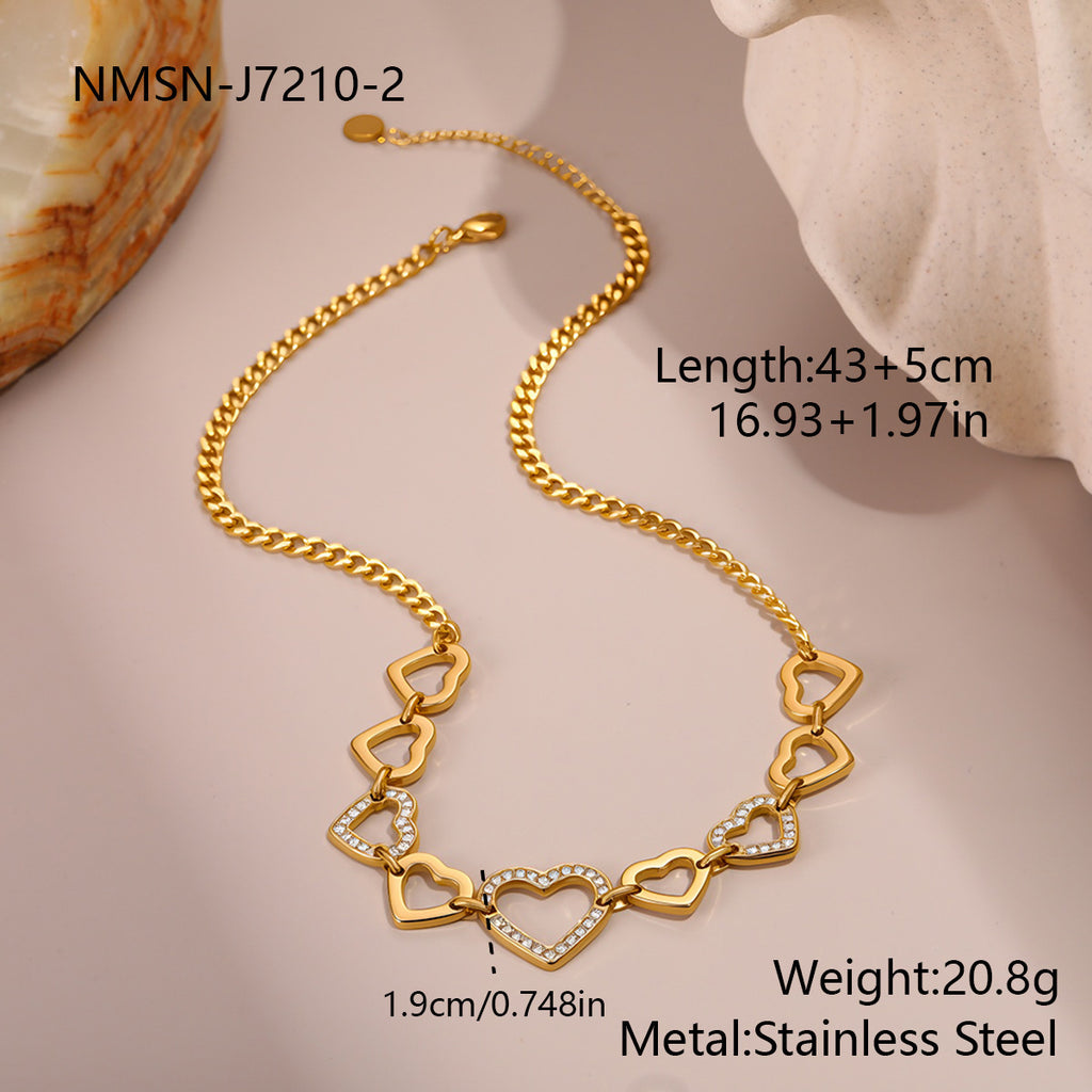 Minimal Titanium Steel Heart Clavicle Chain Necklace