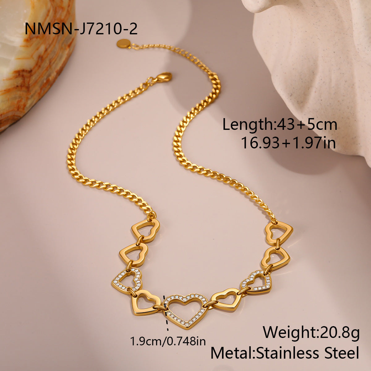 Minimal Titanium Steel Heart Clavicle Chain Necklace