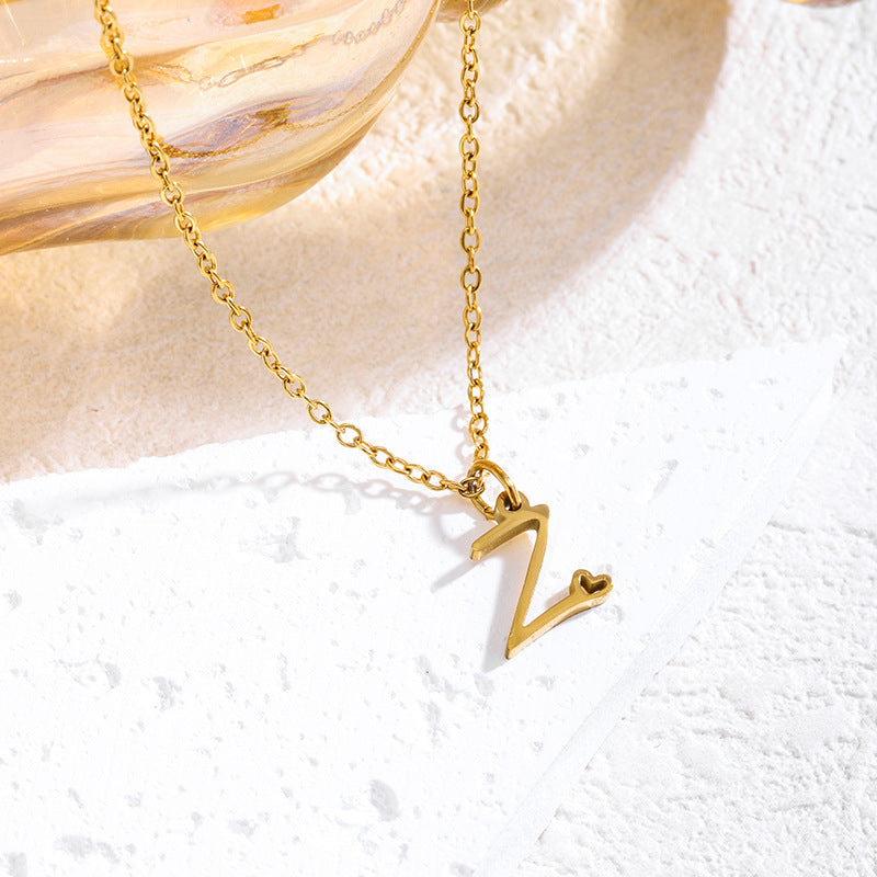 Elegant English Letter Initial Necklace for Women