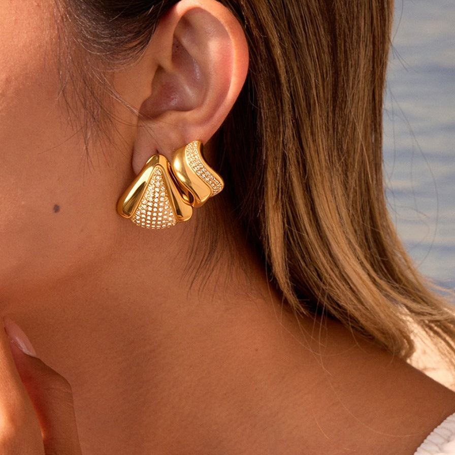 Luxe Minimal Diamond Stud Earrings