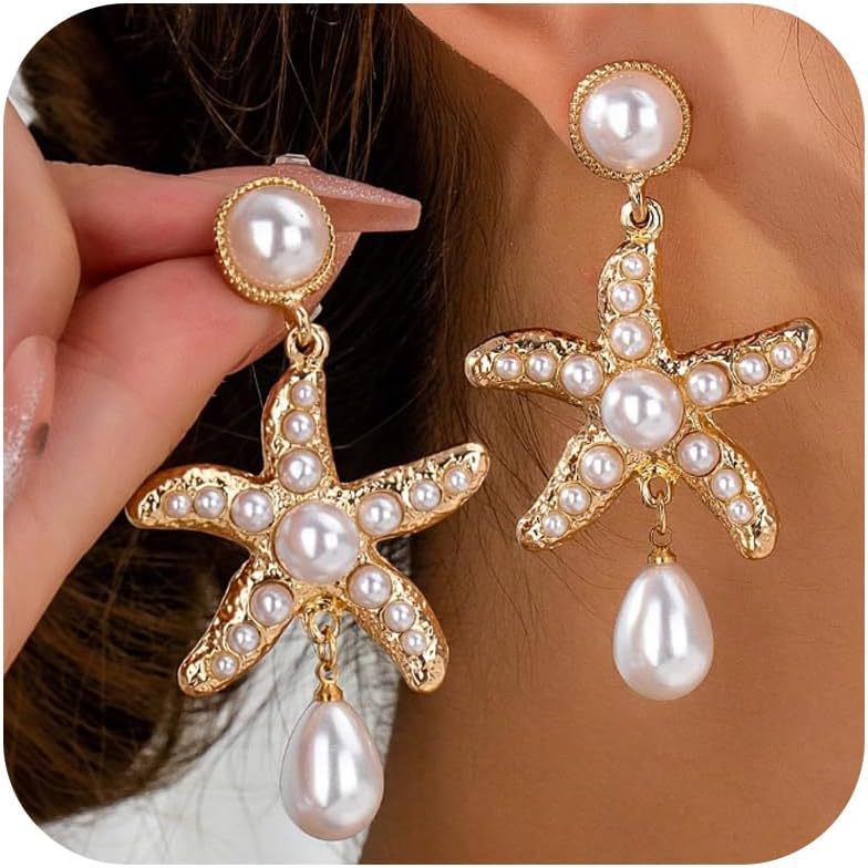 Ocean Luxe Pearl & Starfish Earrings
