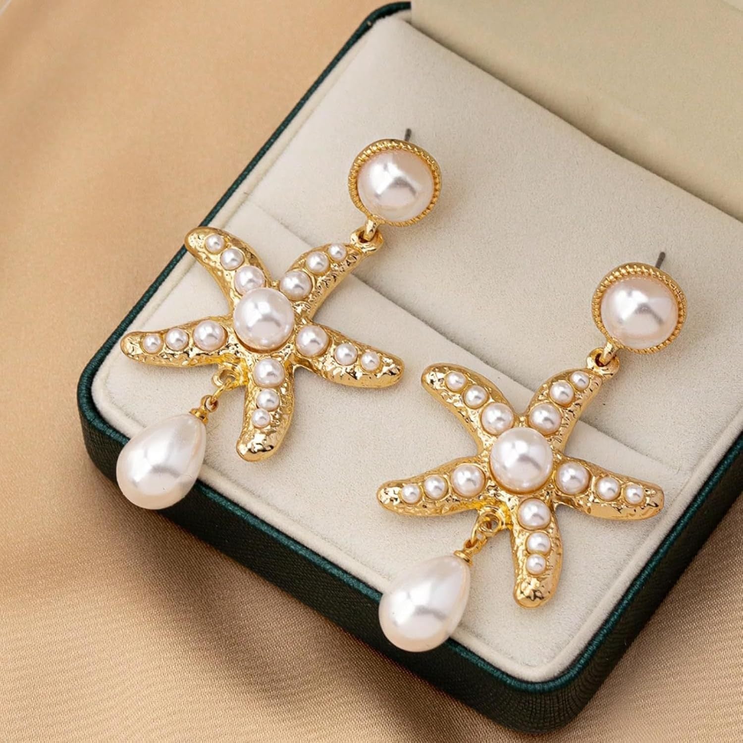 Ocean Luxe Pearl & Starfish Earrings
