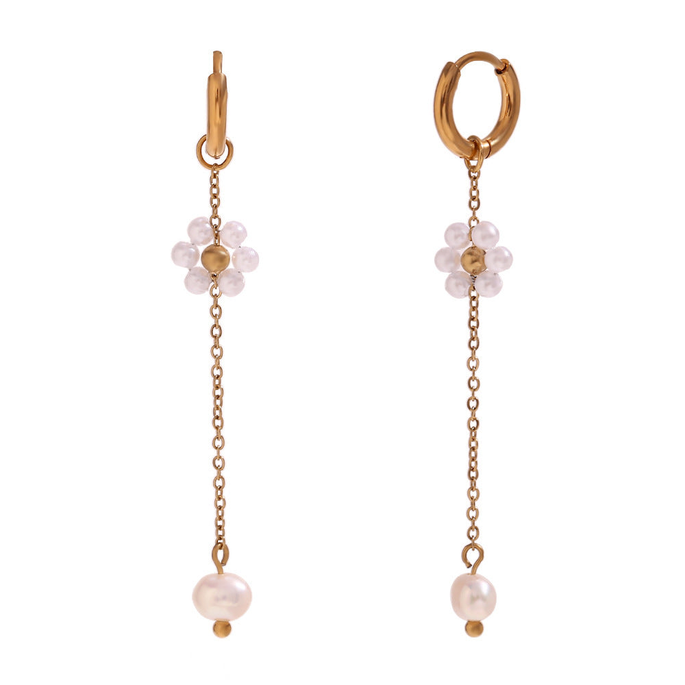 European And American Niche Temperament Earrings Stainless Steel 18K Gold Plating