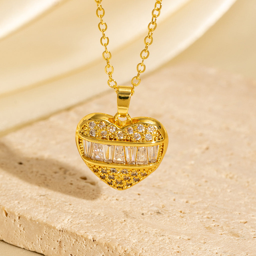 Diamond-encrusted Heart Necklaces
