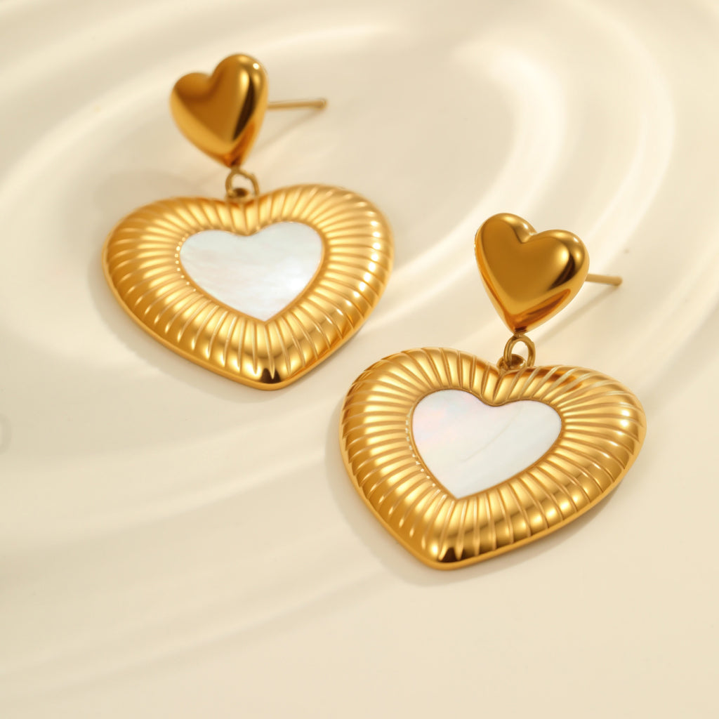 Ivory Heart Earrings