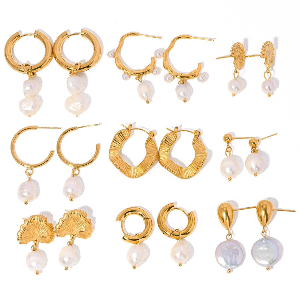 Stella Stainless Steel Water Pearl Earrings