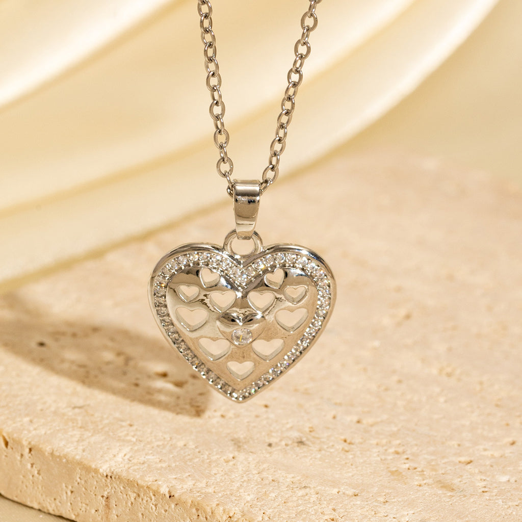 Diamond-encrusted Heart Necklaces