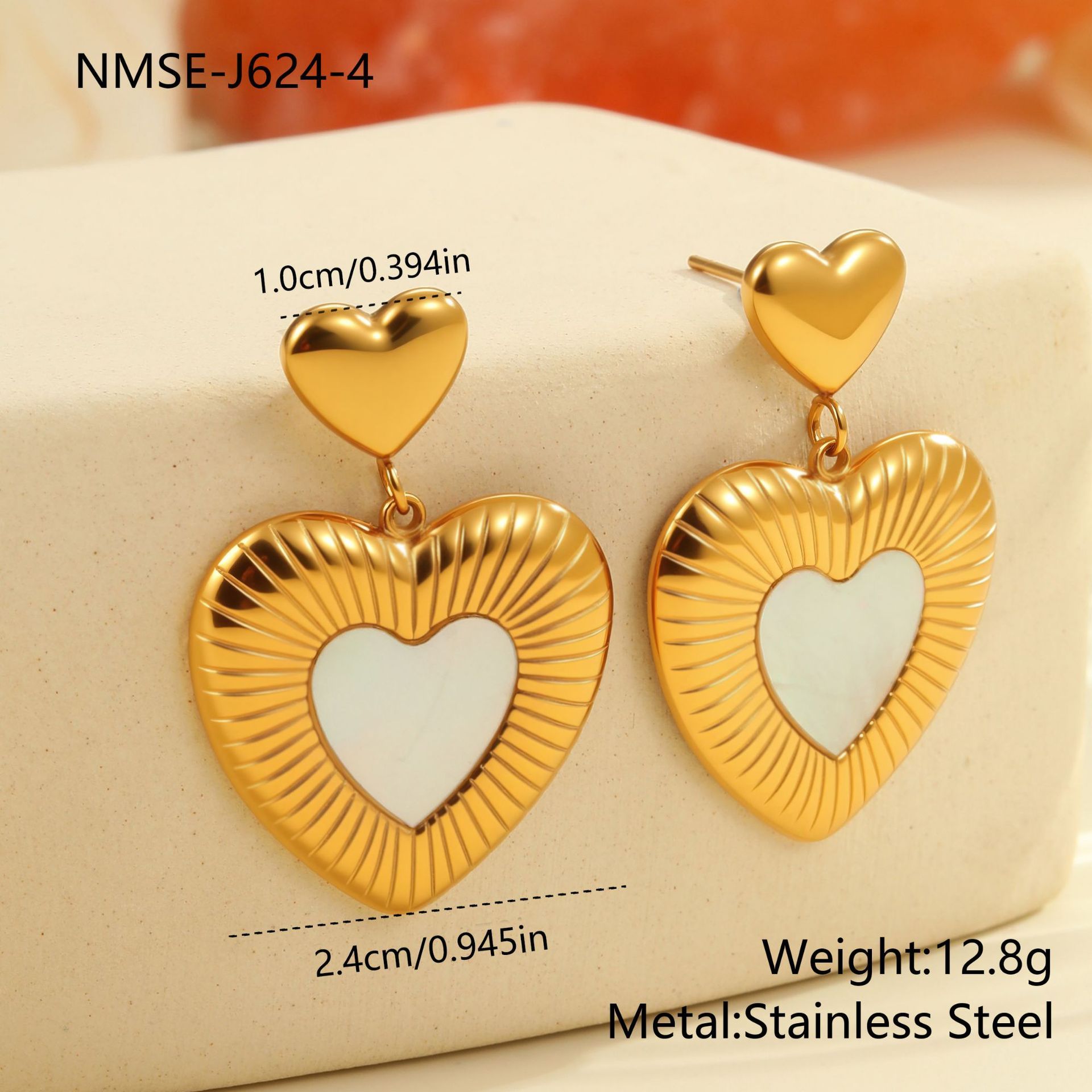 Ivory Heart Earrings