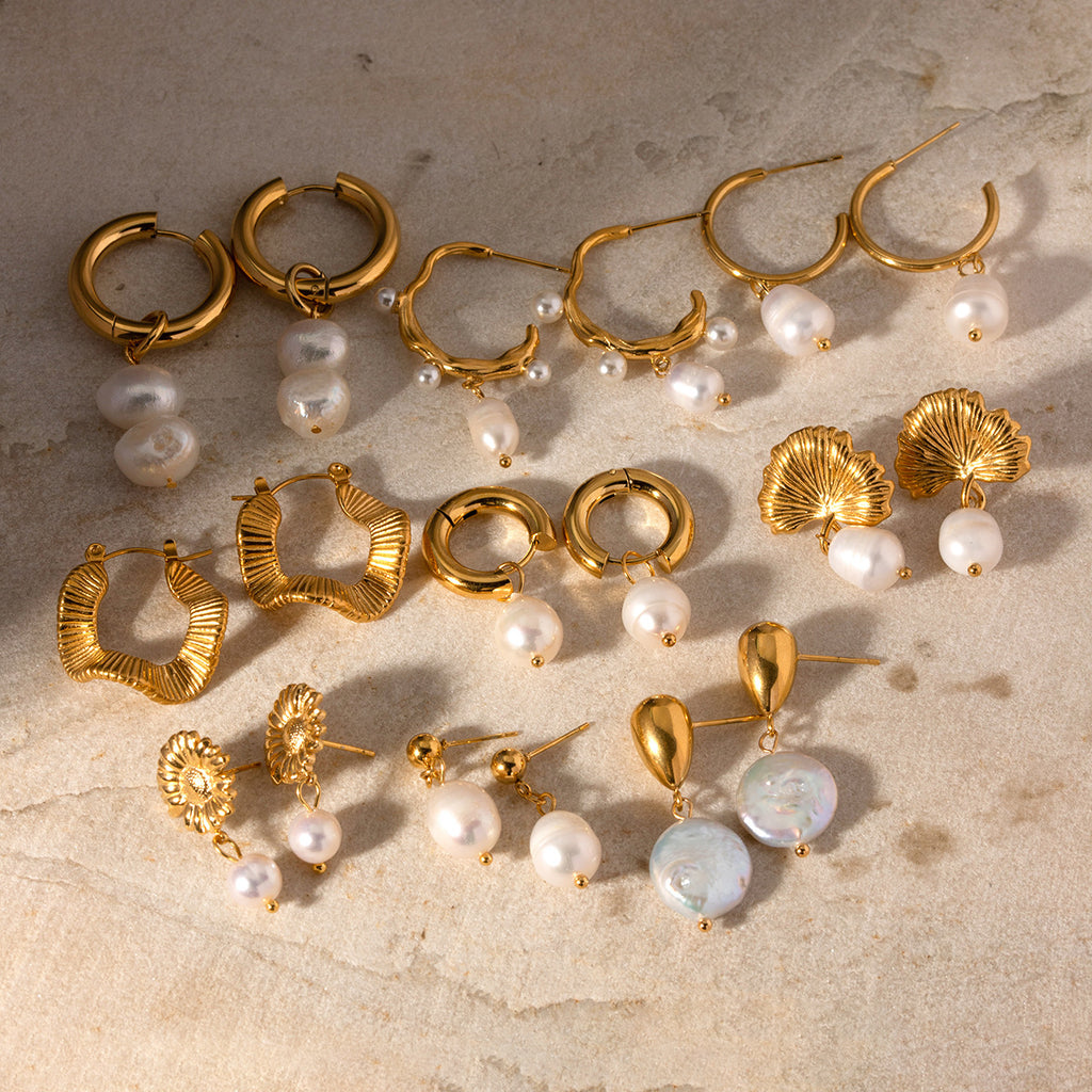 Stella Stainless Steel Water Pearl Earrings