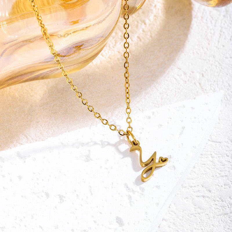 Elegant English Letter Initial Necklace for Women