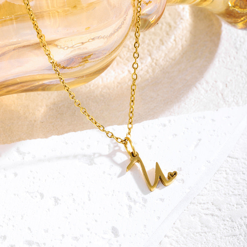 Elegant English Letter Initial Necklace for Women