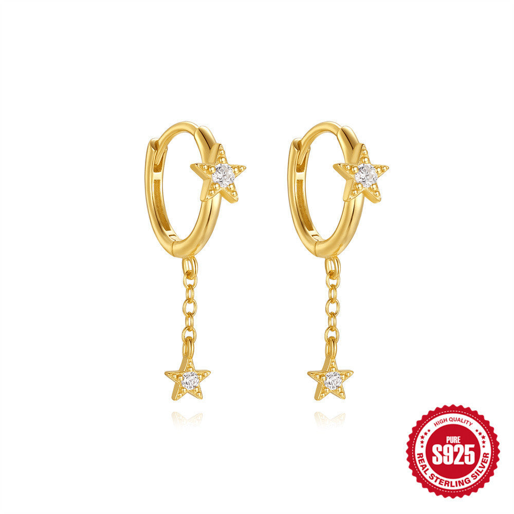 S925 Sterling Silver Twist Ring XINGX Eardrop Earring