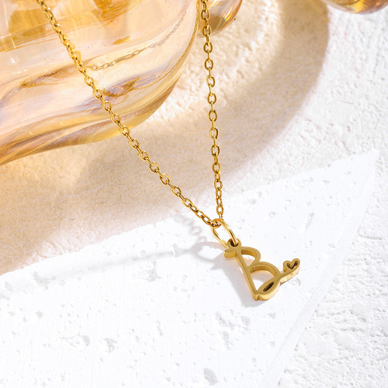 Elegant English Letter Initial Necklace for Women