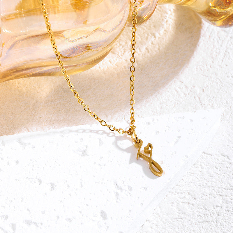 Elegant English Letter Initial Necklace for Women