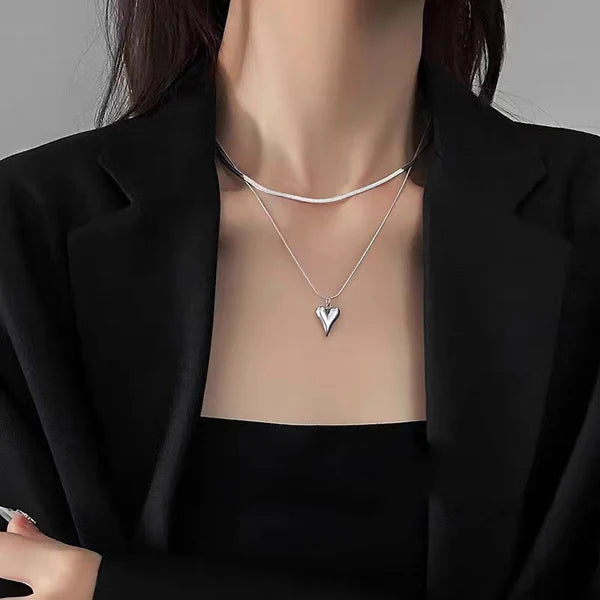 Juliette Silver Double Layered Necklace