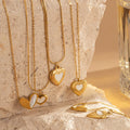 Opaline White Heart Chain Pendant