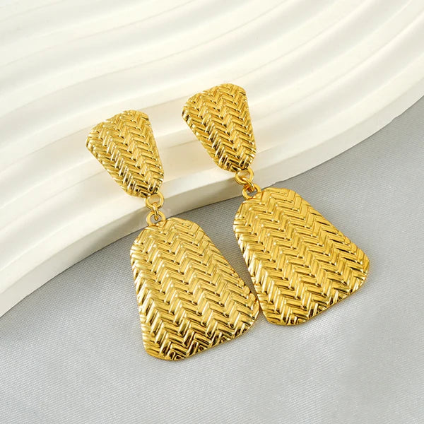 Golden Cascade Pattern Bohemian Golden Earrings