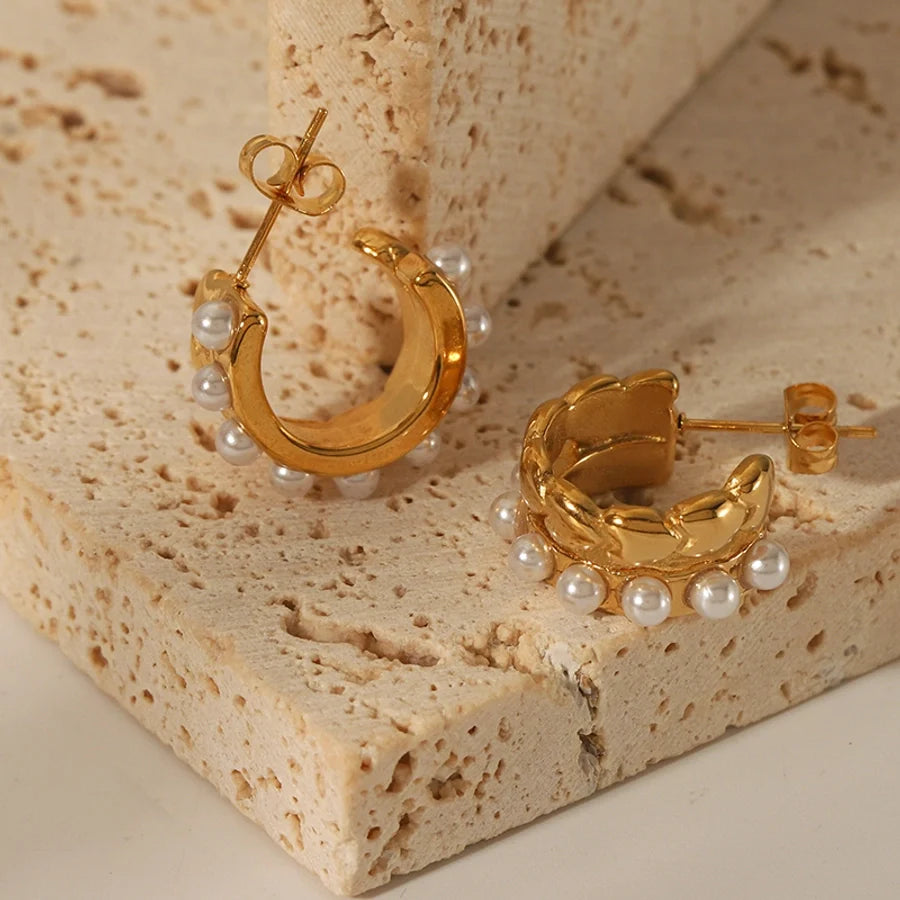 Pearline Statement Pearl and Heart Earrings