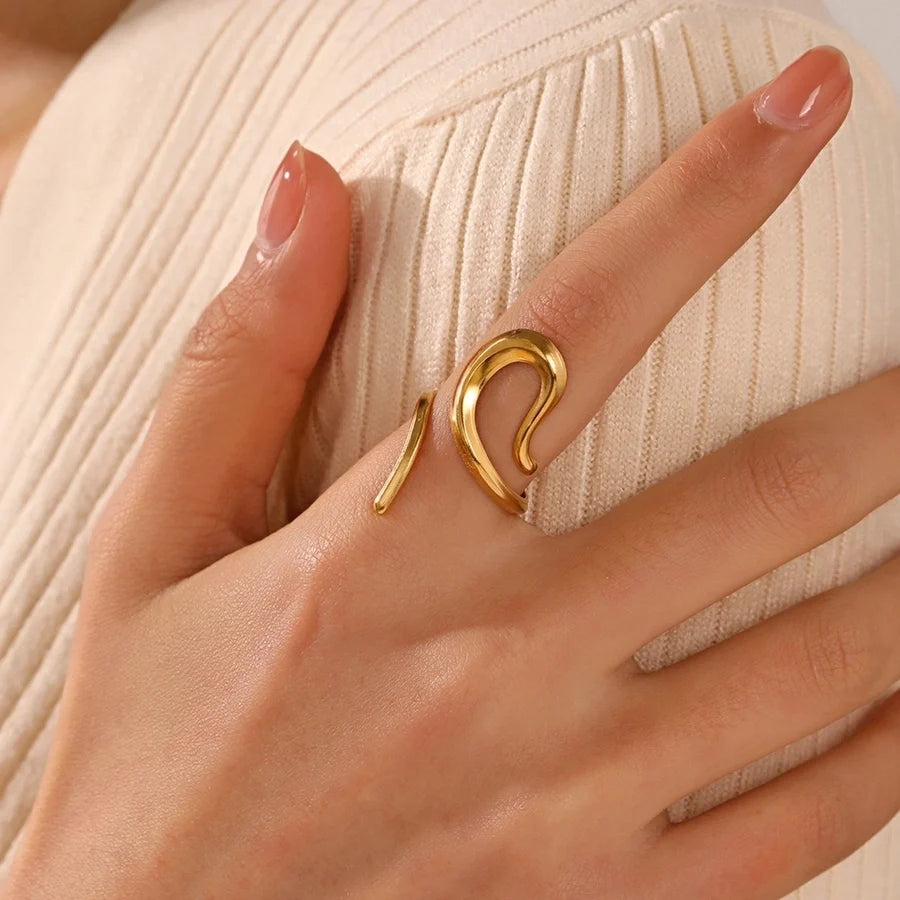 Viper Gold Adjustable Snake Ring