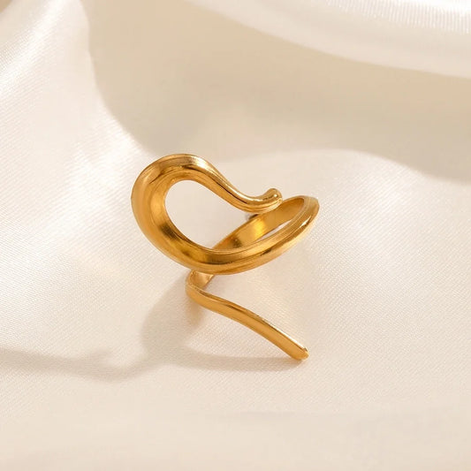Viper Gold Adjustable Snake Ring