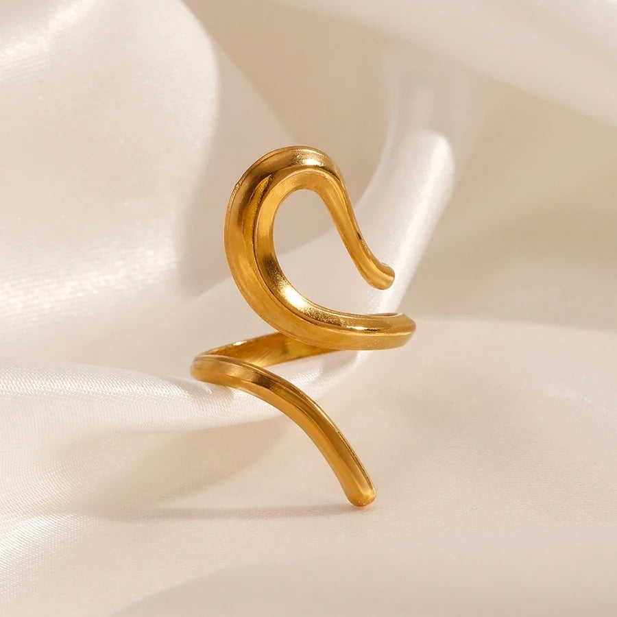 Viper Gold Adjustable Snake Ring