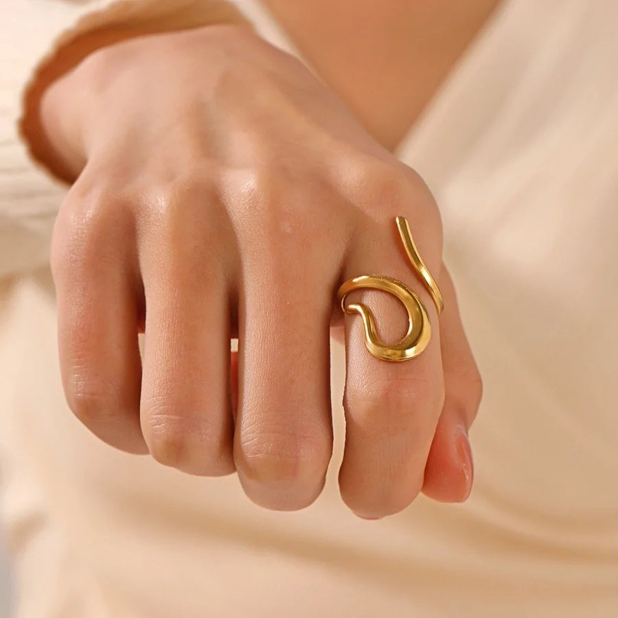 Viper Gold Adjustable Snake Ring