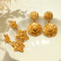 Stellina Round Stainless Steel Gold Earrings